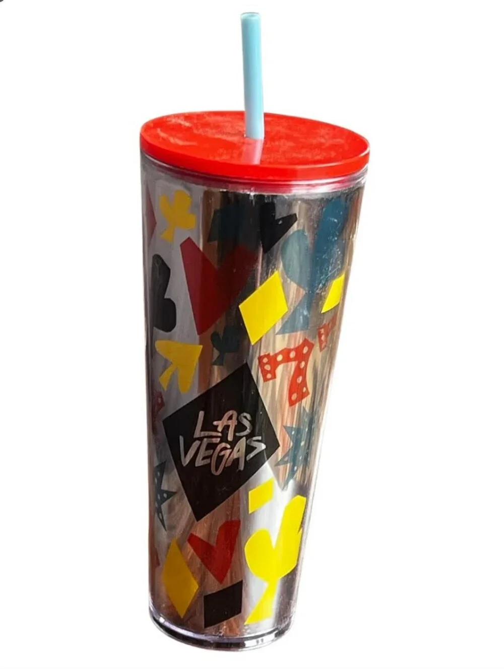 New w/Box 2 Starbucks Vegas 777 Lucky Venti Insulated Tumbler With Lids & Straws